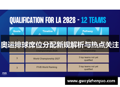 奥运排球席位分配新规解析与热点关注